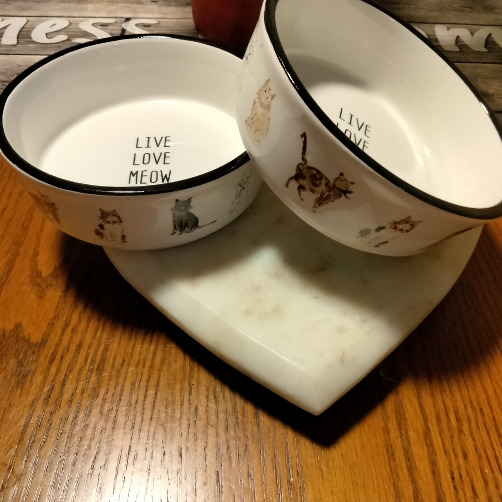 Cat ceramic bowls (2)